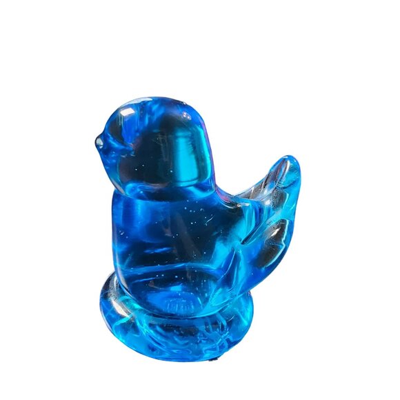 Leo Ward Terra Studios Bluebird of Happiness Blue Glass Signed 1998 2x2 size - Picture 3 of 7